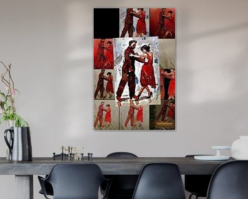 . Tango.Hold and move. Collage.