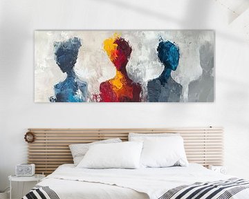 Abstrakte Figuren | Drei menschliche Gestalten in Farbe