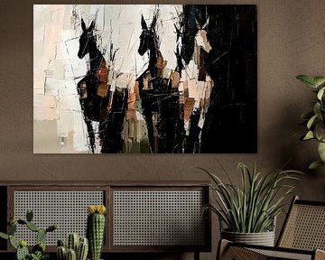 Chevaux abstraits dans les tons de terre sur Imperial Art House