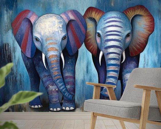 Voorbeeld van het werk in een kamer