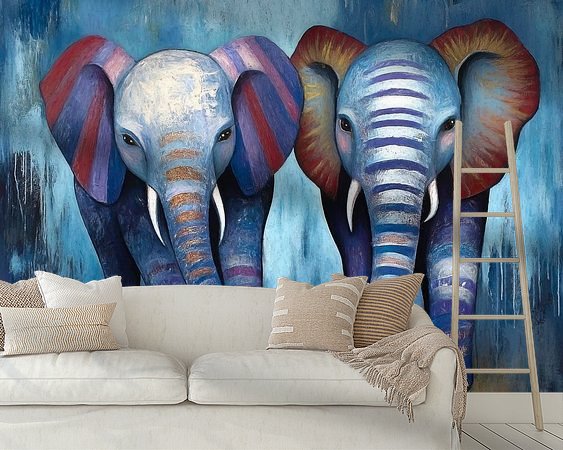 Voorbeeld van het werk in een kamer