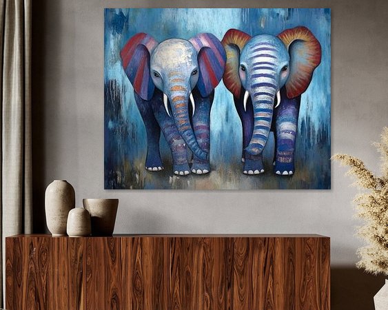 Voorbeeld van het werk in een kamer