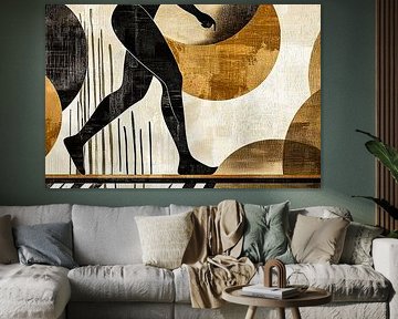 Silhouette with golden geometry by Imperial Art House
