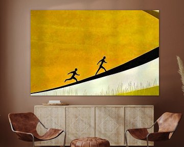 Figures on a sunny hill