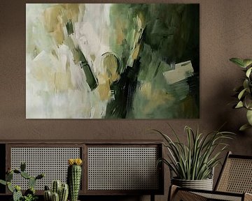 Abstract artwork with shades of green