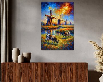 Nederlands landschap schilderij van Johannes