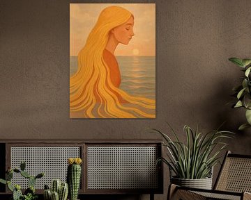 Goldene Fäden Haar Frau