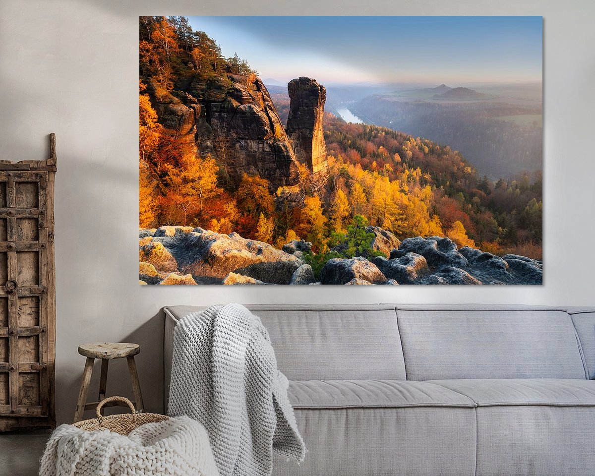 Voorbeeld van het werk in een kamer