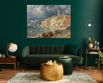 Village italien sur la côte sur FRESH Fine Art