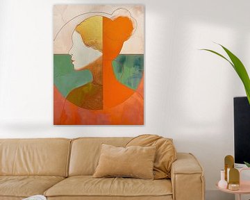 Elegante vrouw met gouden haar van Kunst Kriebels