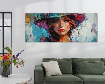 Expressieve Vrouw Levendige Kleuren van ARTEO Schilderijen