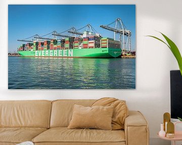 Containerschiff am Containerterminal angedockt von Sjoerd van der Wal Fotografie