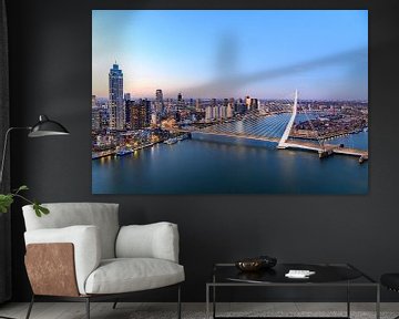 Rotterdam skyline zonsondergang bij de Erasmusbrug van Sjoerd van der Wal Fotografie