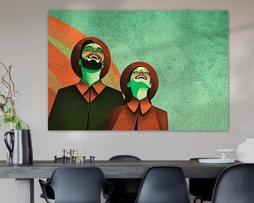 Smiling people in surreal portrait by Art & Soul Creations