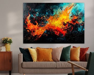 Abstract vuur en kleur explosie