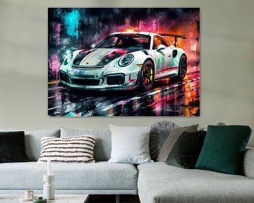 Porsche 911 GT3 RS White with Black Stripes by MIROKKU