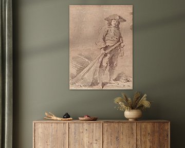 A Fisherman Pulling a Net - Jean-Honoré Fragonard