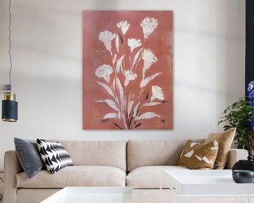 Zachte Bloei – Moderne Bloemenstudie in Roze Tinten van But First Framing
