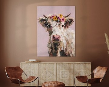 Bloemenkroon – Schotse Hooglander met Zachte Blik van But First Framing