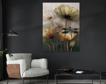 Dans van Stilte – Libelle op Gedroogde Bloemen