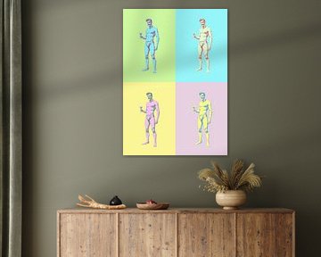 Pin-up masculines pop art en panneaux pastel