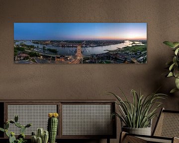 Kampen zonsondergang in de lente panoramische luchtfoto van Sjoerd van der Wal Fotografie