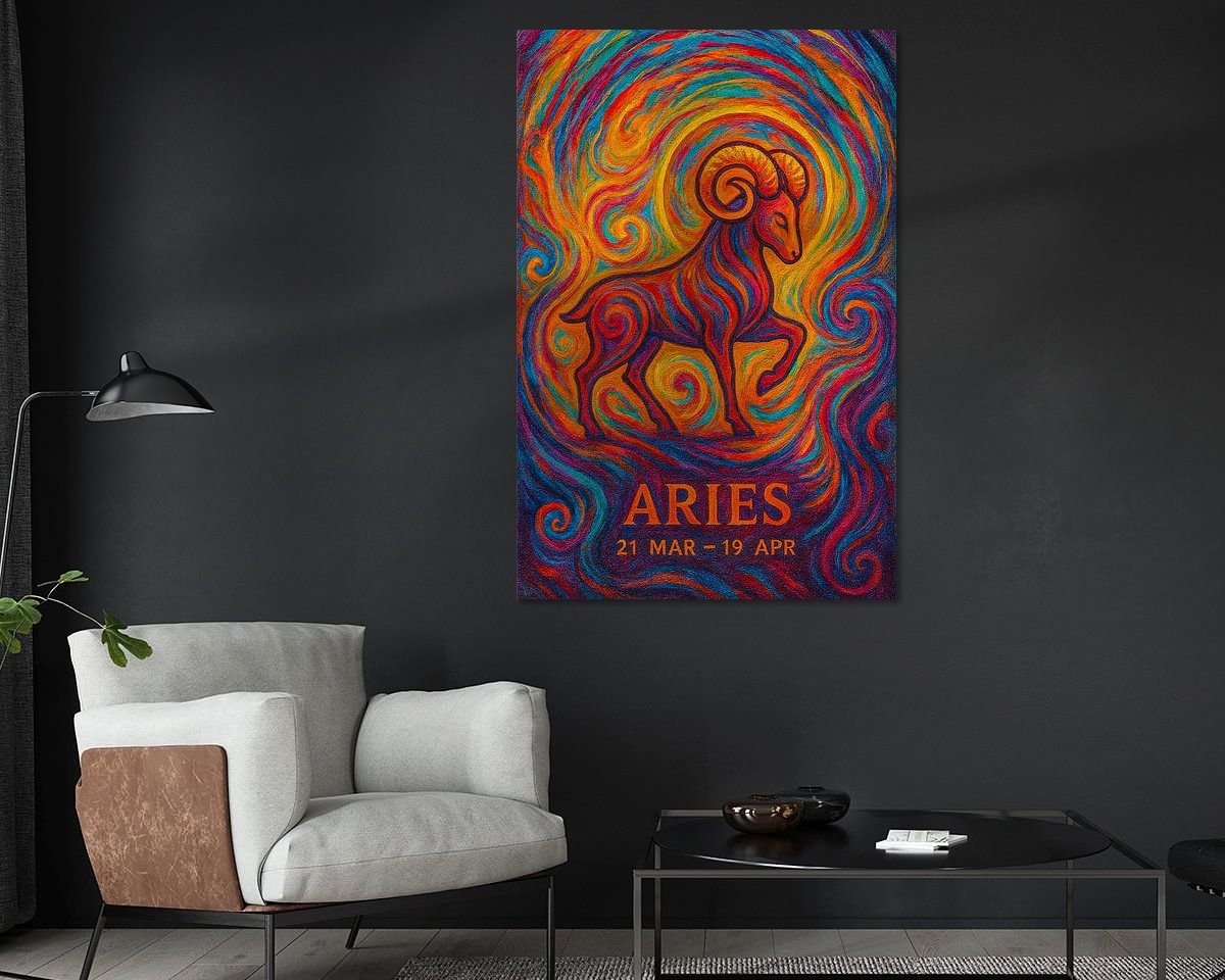 Voorbeeld van het werk in een kamer