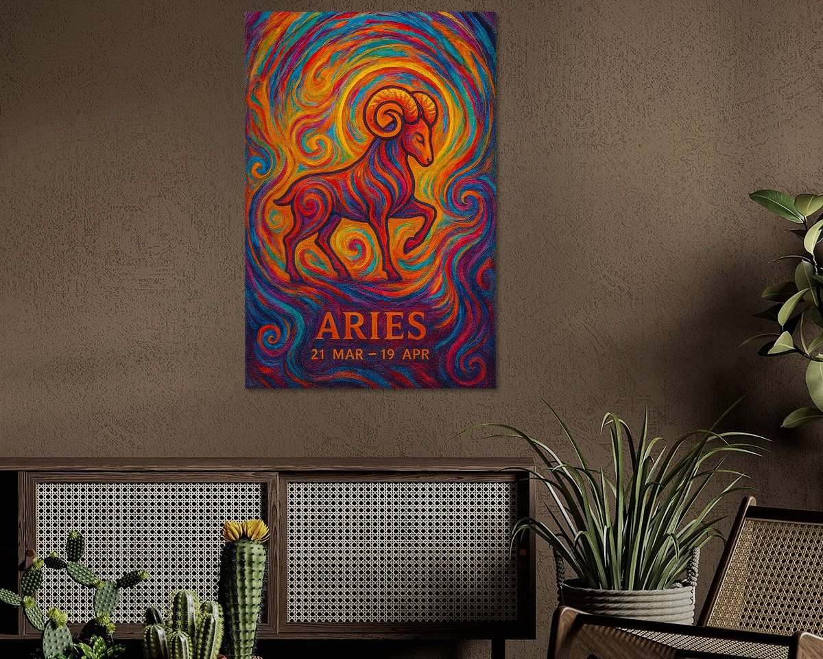 Voorbeeld van het werk in een kamer