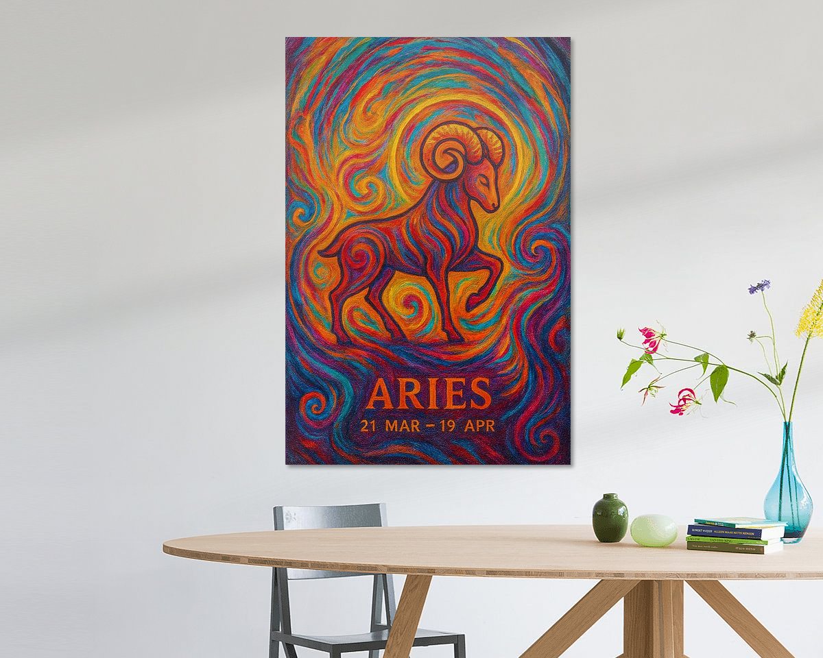 Voorbeeld van het werk in een kamer