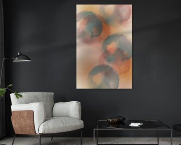 Japandi watercolor in soft neutral hues by Dina Dankers
