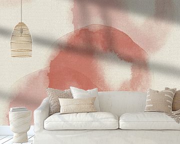 Aquarell in Pastellfarben. Rosa und weiß.