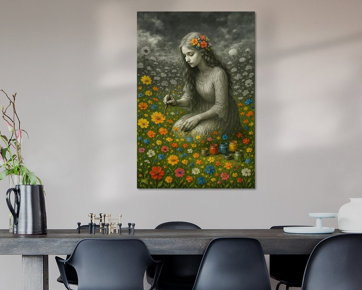 Voorbeeld van het werk in een kamer