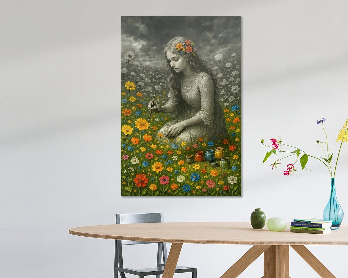 Voorbeeld van het werk in een kamer
