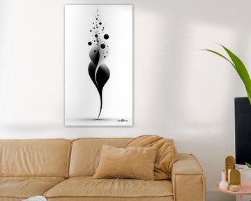 Monochrome Flow - Abstract Black and White Art in Motion