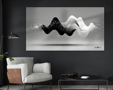 Monochrome Flow - Abstract Black and White Art in Motion