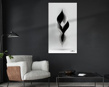 Monochrome Flow - Abstract Black and White Art in Motion