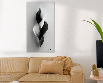 Monochrome Flow - Abstract Black and White Art in Motion
