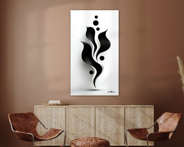 Monochrome Flow - Abstract Black and White Art in Motion