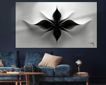 Monochrome Flow - Abstract Black and White Art in Motion