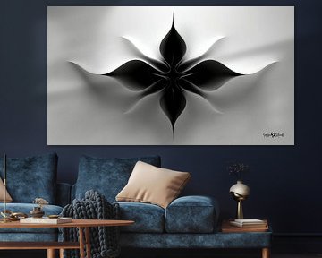 Monochrome Flow - Abstrakte Schwarz-Weiß-Kunst in Bewegung von Gelissen Artworks