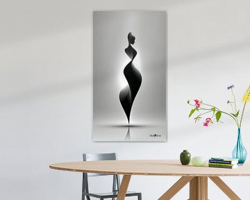 Monochrome Flow - Abstract Black and White Art in Motion