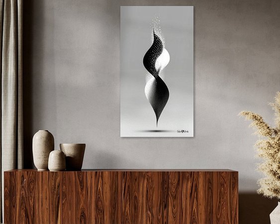 Voorbeeld van het werk in een kamer