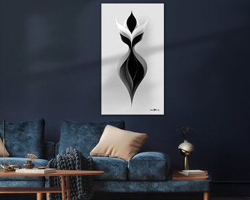 Monochrome Flow - Abstract Black and White Art in Motion