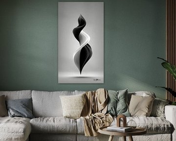 Monochrome Flow - Abstract Black and White Art in Motion