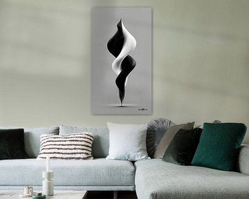 Monochrome Flow - Abstract Black and White Art in Motion