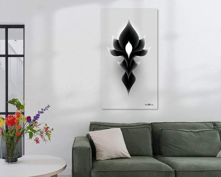 Voorbeeld van het werk in een kamer