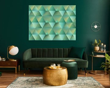 Les sommets verdoyants : Un paysage polygonal harmonieux