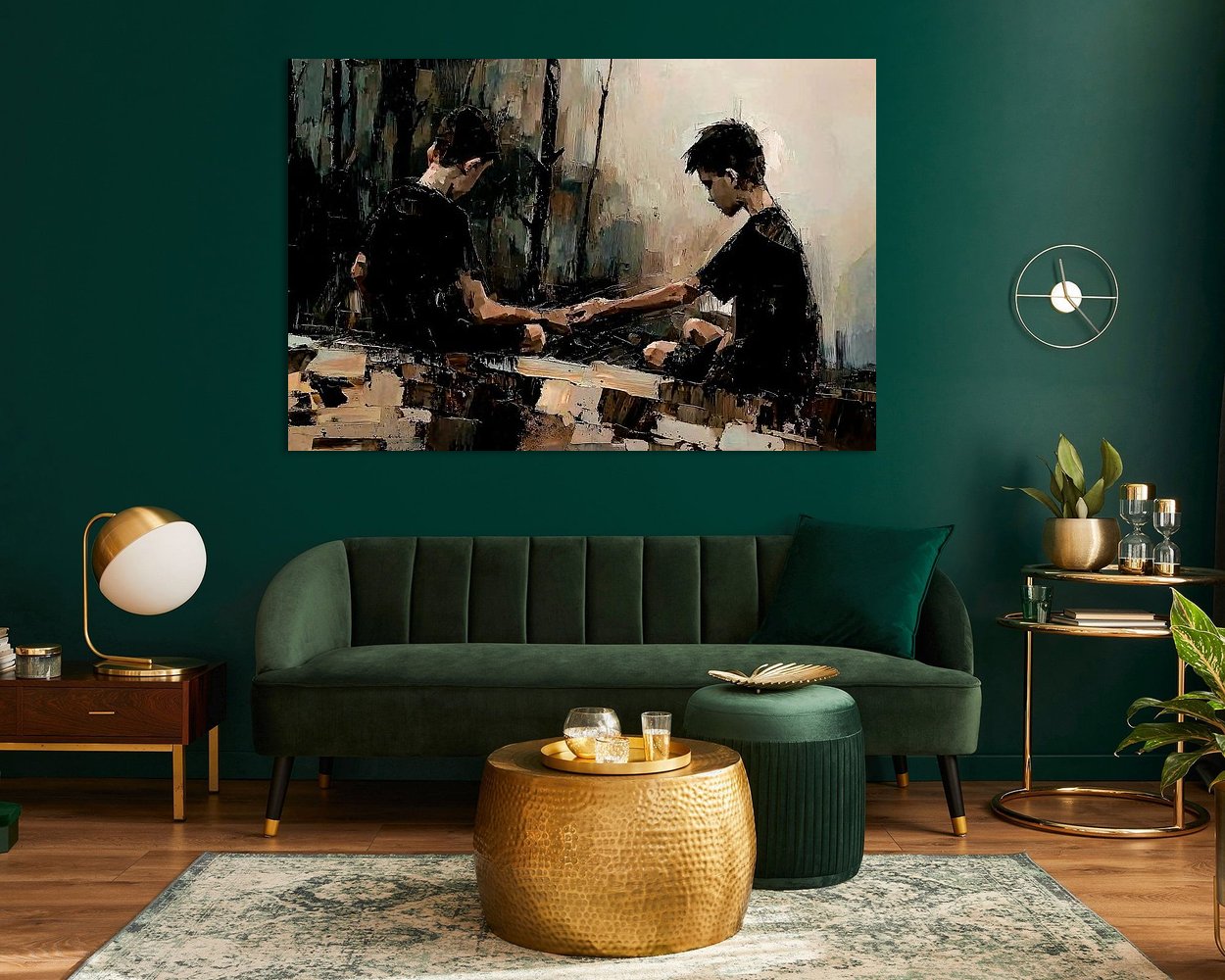 Voorbeeld van het werk in een kamer