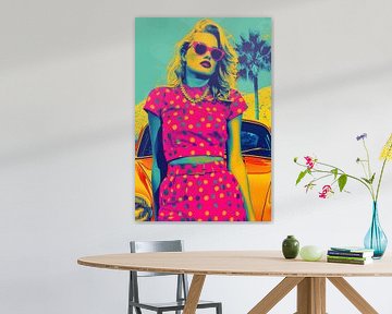 Glamour psychédélique des blondes | Pop art rose fluo sur Frank Daske | Foto & Design