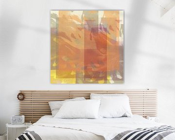 Colorful organic shapes in orange, grey, yellow by Abstract Minimalist Art